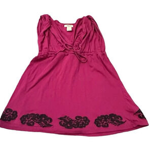 Vertigo Paris top Large Cotton with black embroidered hem